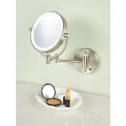 Deals ❤️ Vermont Country Store Dual-Sided Magnifying Cordless Lighted Wall Mirror 🛒