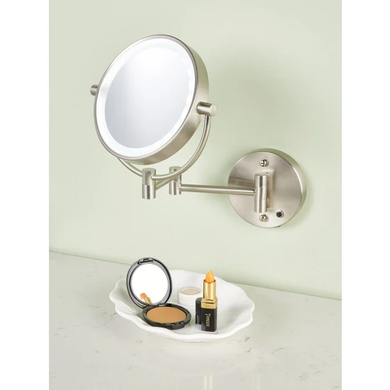 Deals β€οΈ Vermont Country Store Dual-Sided Magnifying Cordless Lighted Wall Mirror π