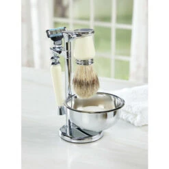 Promo 🤩 Vermont Country Store Deluxe Ivory And Chrome 5-Piece Shave Set ✨