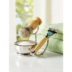 Outlet 😉 Vermont Country Store Perfect Shave Bamboo And Chrome 5-Piece Shave Set 😍