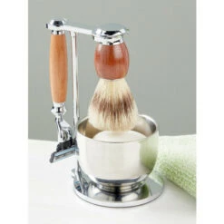 Cheap ⌛ Vermont Country Store Premium Rosewood And Chrome 5-Piece Shave Set 🔔